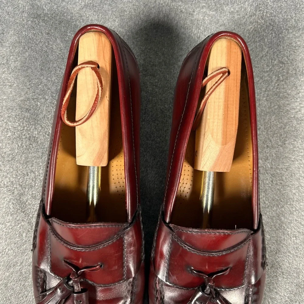 Cole Haan Mens Burgundy Leather Tassel Loafers 10.5 D 03507 Dress Shoes